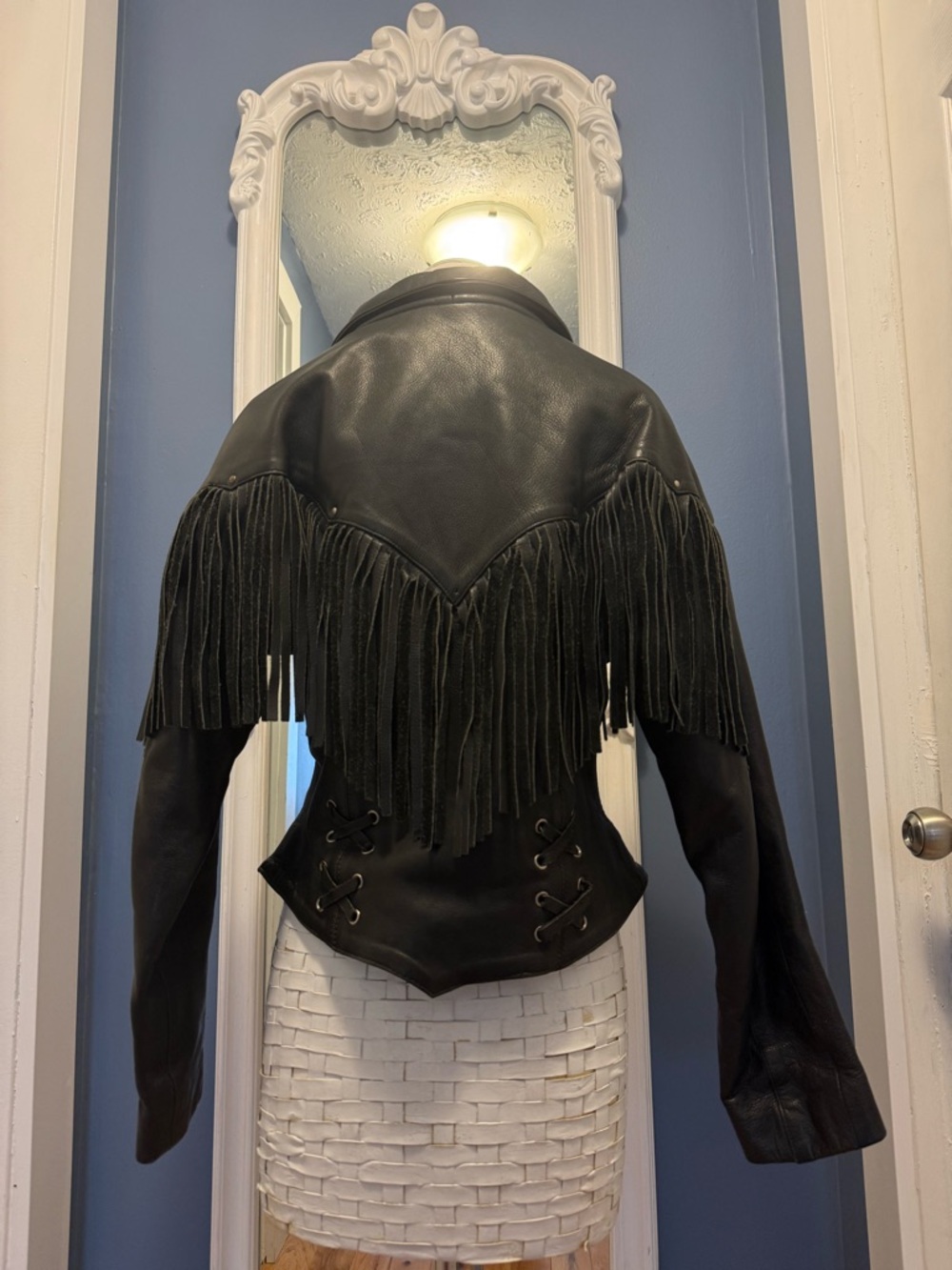 Vintage Pelle Cuir Western Fringe Leather Jacket - Deconstructed Gothic Moto - Picture 2 of 16